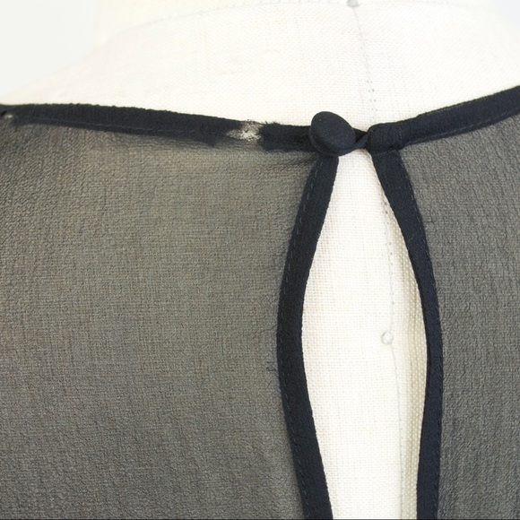 YVES SAINT LAURENT Silk Ruffle Black Dress 46 14 - Picture 6 of 8